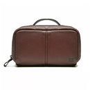 NECESSAIRE MASCULINA EM NYLON E COURO MARROM - CONHAQUE